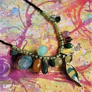 Eclectic Asymmetrical Textural Beaded Necklace